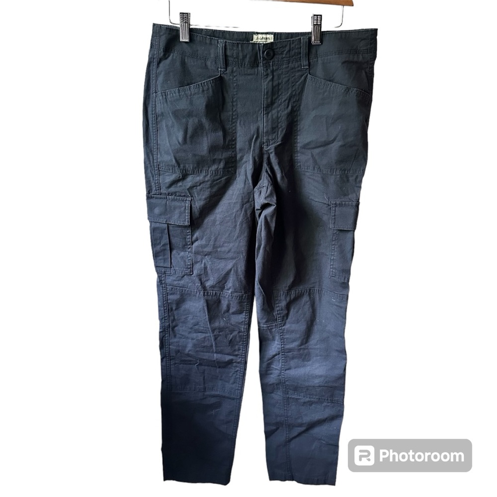 L.L.Bean Blue Gray Cotton Cargo Pants‎ Women size 10